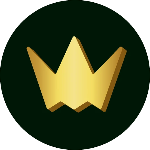 Crowngreen gold crown logo on dark green circle