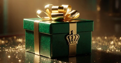 Luxury gift box with ribbon — exclusive casino promotions at Crowngreen